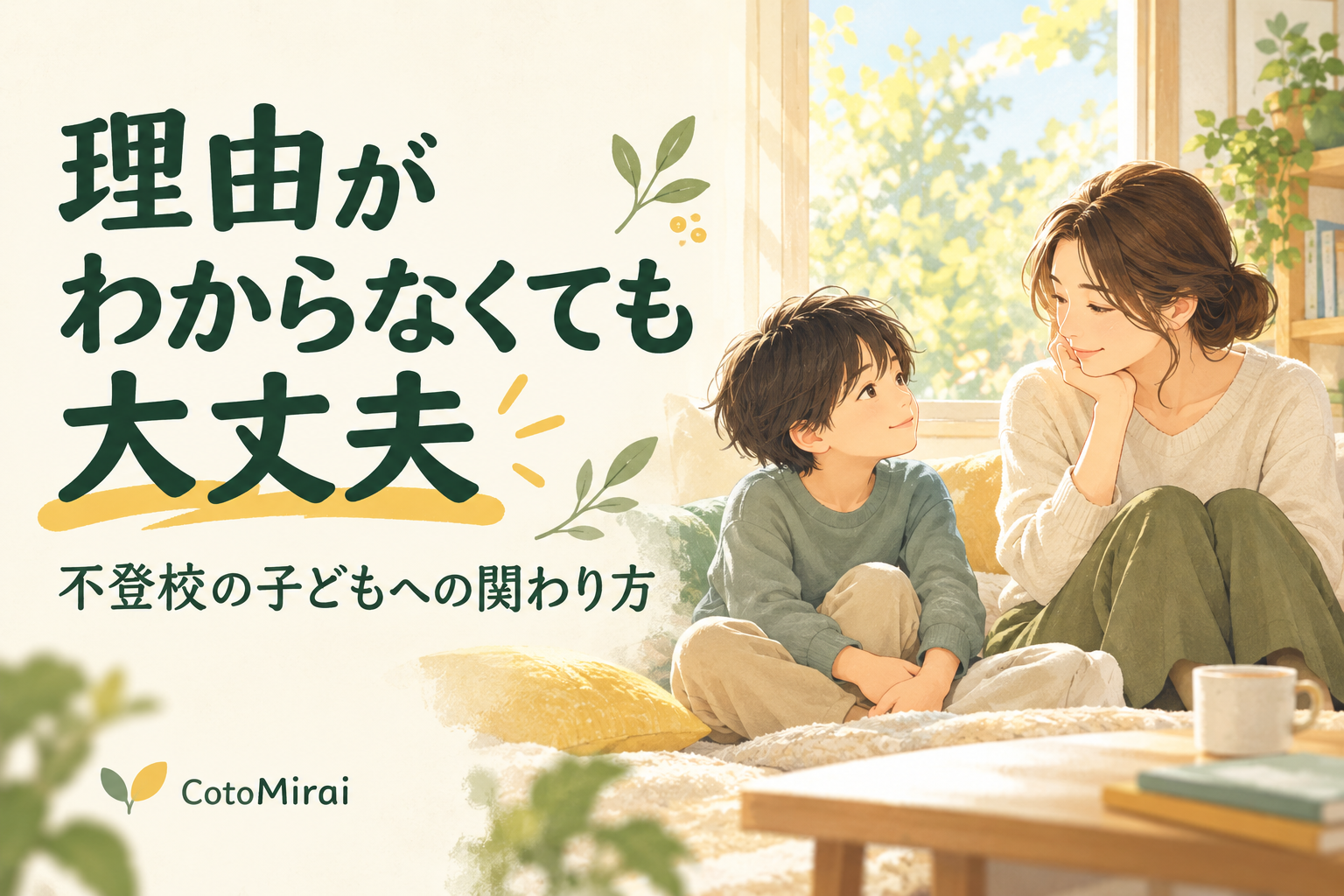 不登校の理由がわからないときは？家庭での関わり方と港区の支援をテーマにしたイラスト